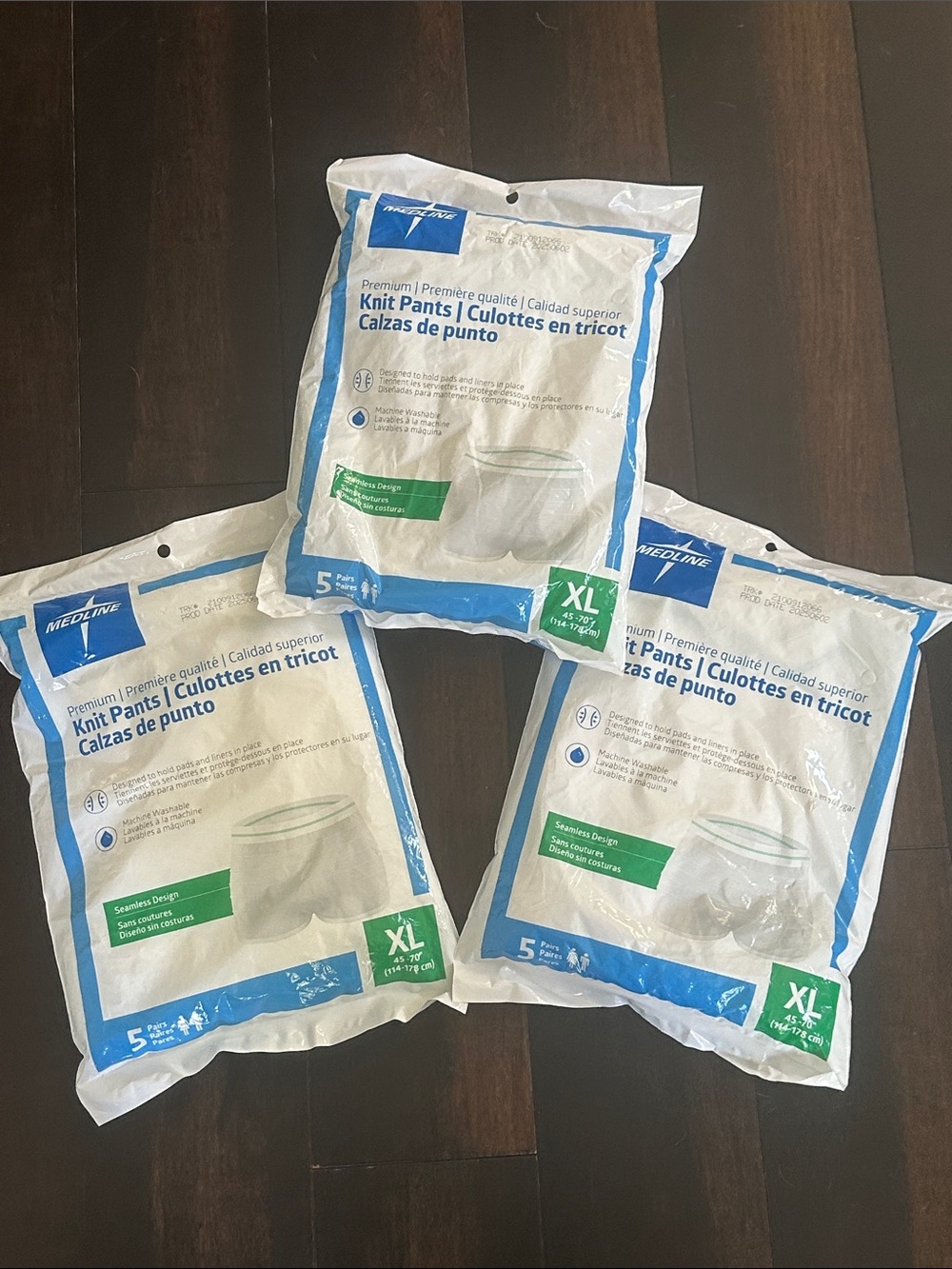 3 MEDLINE MSC86400 Premium Knit Incontinence/Postpartum Underpants XL
